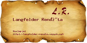 Langfelder Renáta névjegykártya